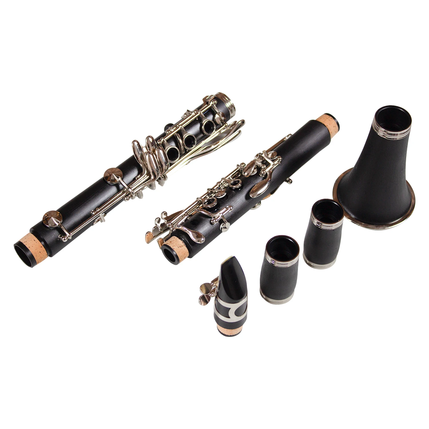 

2025 17 Keys Flat B Black Clarinet With Two Mouthpieces Connector Carrying Bag For Beginner Student