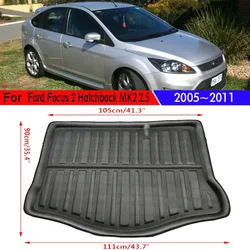 Car Trunk Mat for Ford Focus 2 II Hatchback MK2 MK2.5 2005~2011 Car Rear Trunk Mat Trunk Rear Pad Accessories 3D EVA Material