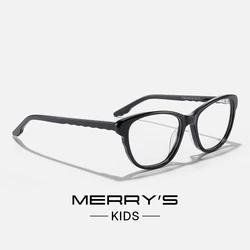 MERRYS DESIGN dziewczyny kocie oko niebieskie światło okulary blokujące okulary komputerowe dzieci okulary octanowe ramki S7786FLG