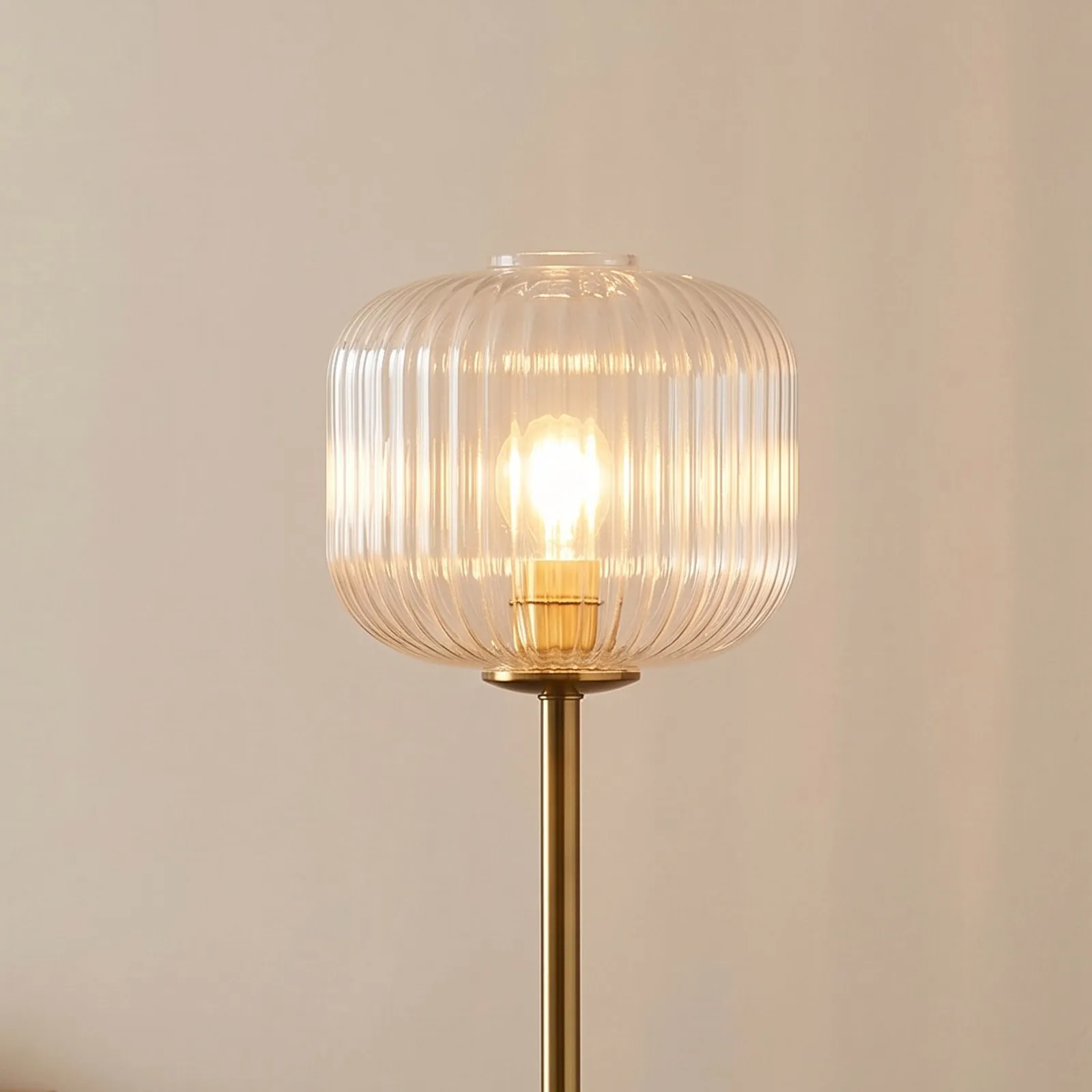 Ribbed Glass Lampshade Transparent E26 E27 Pendant Lamp Lantern Shade Replacement for Living Room Cafe Modern Decor