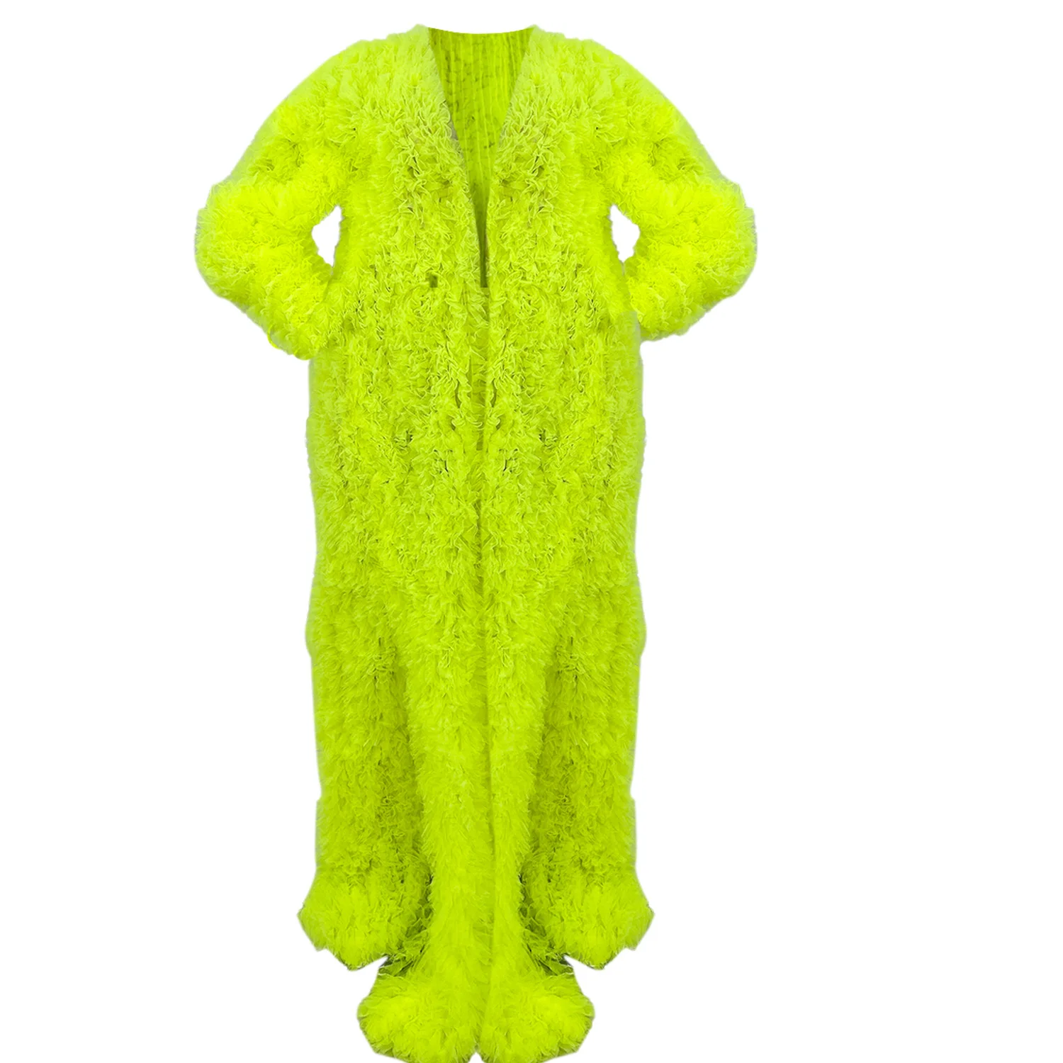 Extra long Pleated Cloak Coat Spicy Girl Outfit Nightclub Stage  Drag Queen Performance Wear High-end Cape Designer Wuzhishan