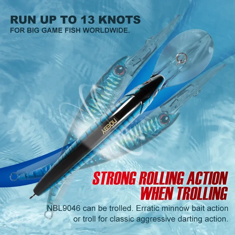 Noeby Trolling Minnow – Señuelo sinking minnow agua salada big game - imagen 2