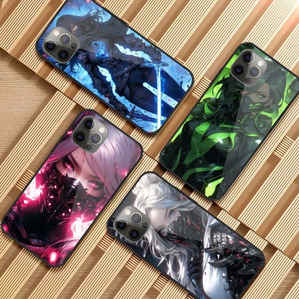 Worrier Girl Mobile Cell Phone Case for iPhone 15 14 13 12 11 XS X 8 7 6 Plus Mini Pro Max SE 2022 PC Glass Phone Cover Funda