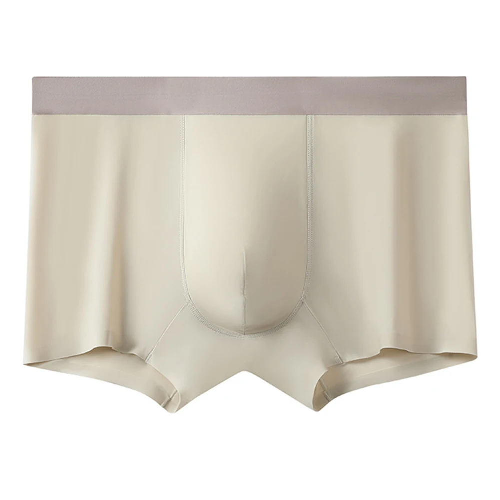 

Soft Ice Silk Men's Boxer Briefs Breathable Pouch Underwear Stretch Fabric Underpants Trunks for Daily Comfort