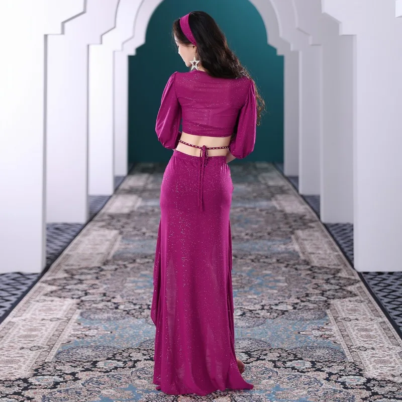 

Комплект платья в стиле французского двора для танца живота, новое выступление восточных танцев, женская групповая форма, классная форма