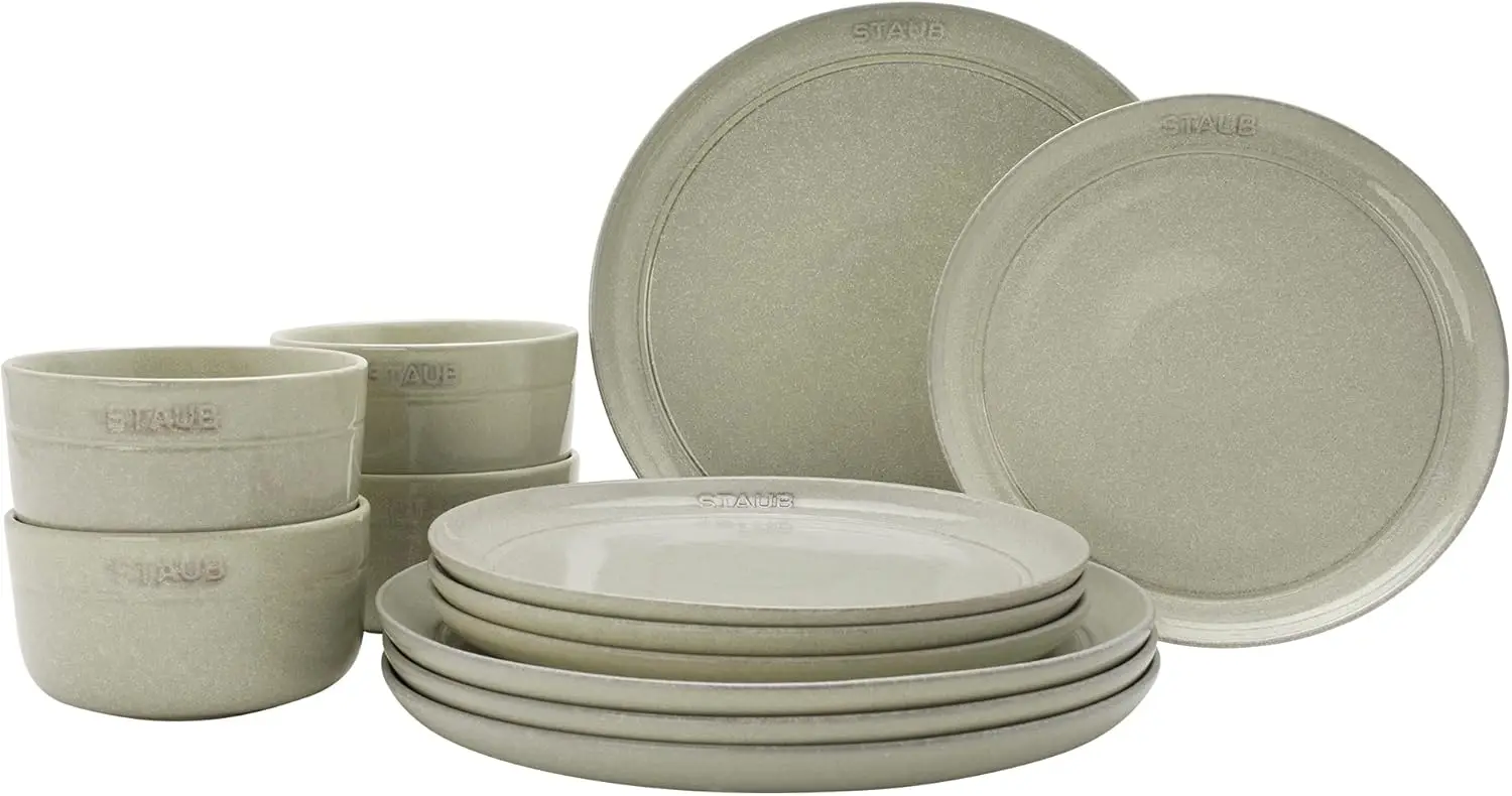 

Ceramic Dinnerware 12-pc Set - White Truffle