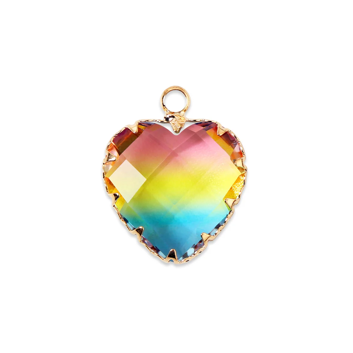 17mm Heart Shape Multicolor Two Sided Bling Glass Crystal Pendant DIY Designer Making Bracelet Earrings Charms for Jewelry