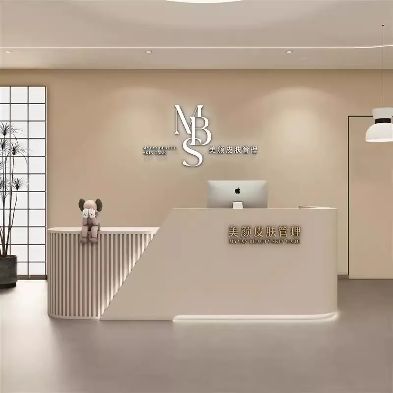 

High-grade Load-bearing Reception Desk Thickened Solid Reception Desks Premium Reinforced Office Furniture Mesa De Recepção LJ40
