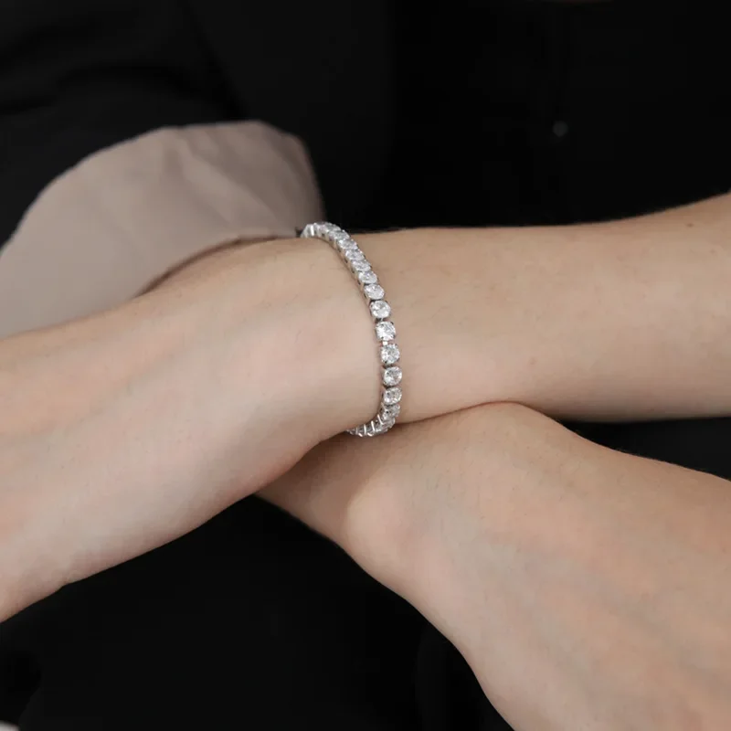 17/19CM Tennis Bracelet Cubic Zirconia Iced Out Crystal Chain Bracelet for Women Luxury Men Bracelet Chain Homme Jewelry Gifts