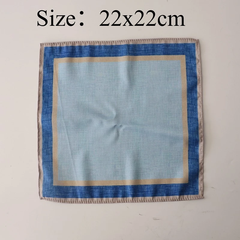 Vintage‑pattern Printed Imitation‑silk Men Pocket Square, Soft Smooth Fabric Suit Handkerchief, Elegant Pocket Accessory Present