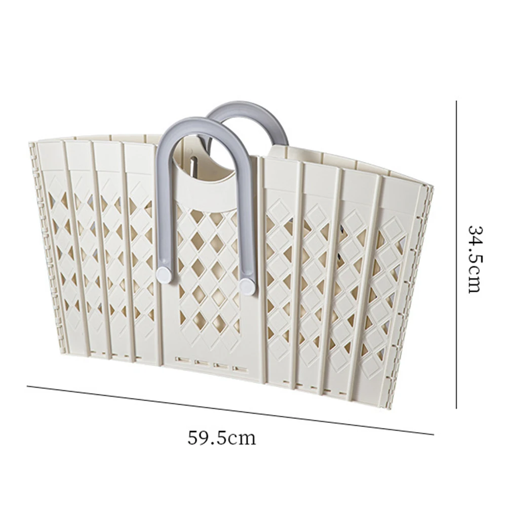 Collapsible Plastic Clothes Basket Portable Clothes Storage Basket For Home Use Pantry