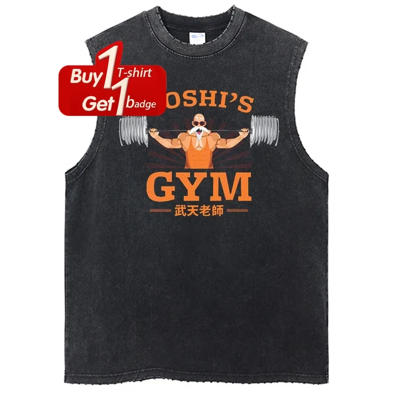 드래곤 볼 애니메이션 맨 민소매 셔츠 여름 Y2k 체육관 의류 빈티지 캐주얼 루즈 탱크 탑 streetwear 그래픽 하라주쿠 조끼