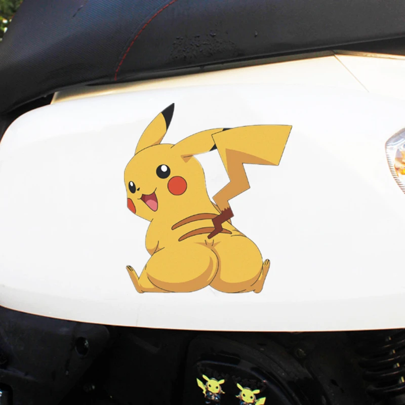 Pokemon Anime Funny Reflective Sticker Pikachu Eevee Jigglypuff Gengar Car Decoration Sticker Children\'s Toy Birthday Gift