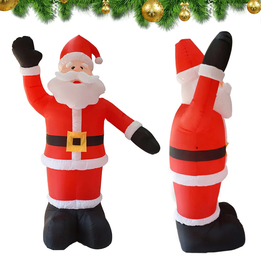 

Inflatable Illuminated Santa Claus Ornament 2.4M Cartoon Giant Santa Claus for Xmas Garden Party Decor