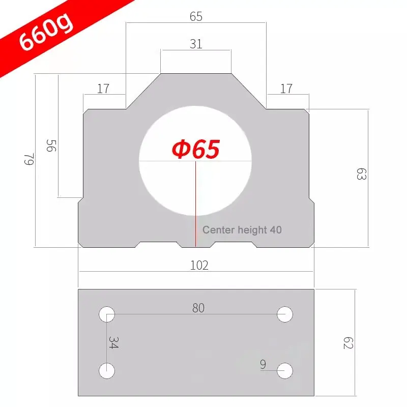 Spindle Clamp Diameter 65mm Aluminum Mounts Fixture Chuck Bracket Motor Holder Tilt Head Fixture DIY For CNC Router Machine