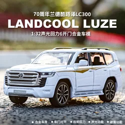 1:32 Toyota LAND CRUISER LC300 SUV Diecast Metal Alloy Model Car Sound Light Pull Back Collection Kids Toy Gifts