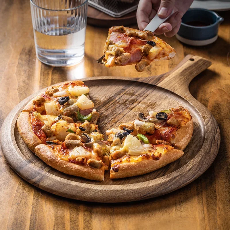 

Wooden Kitchen Cutting Board Fruit Vegetable Chopping Board Round Pizza Board Food Sushi Cheese Serving Platter Kitchen Utensils