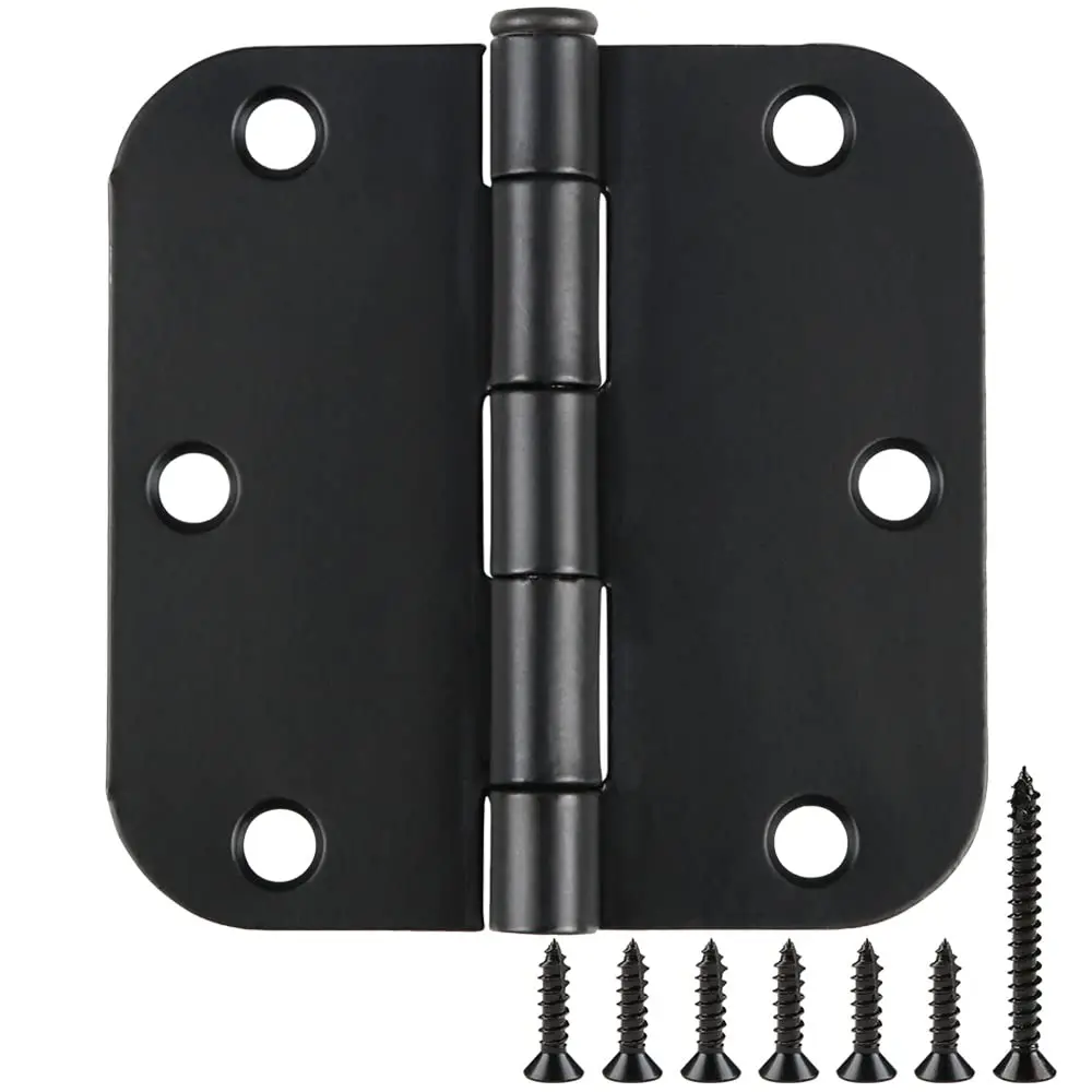 48-piece round black door hinge 3.5 