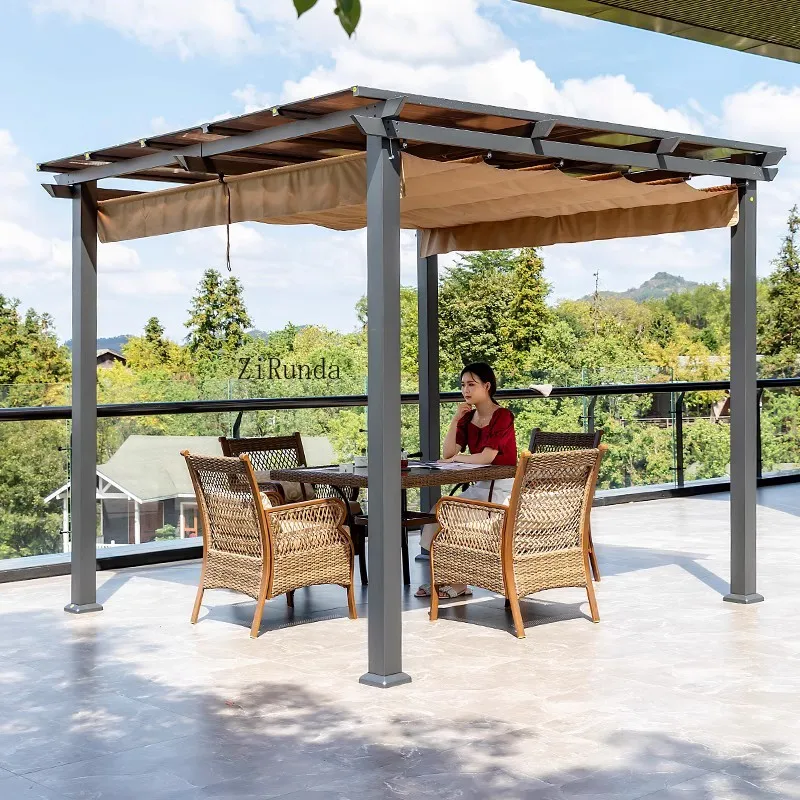 야외 알루미늄 합금 포도 격자 안뜰 파빌리온 빌라 간단한 테라스 지붕 정원