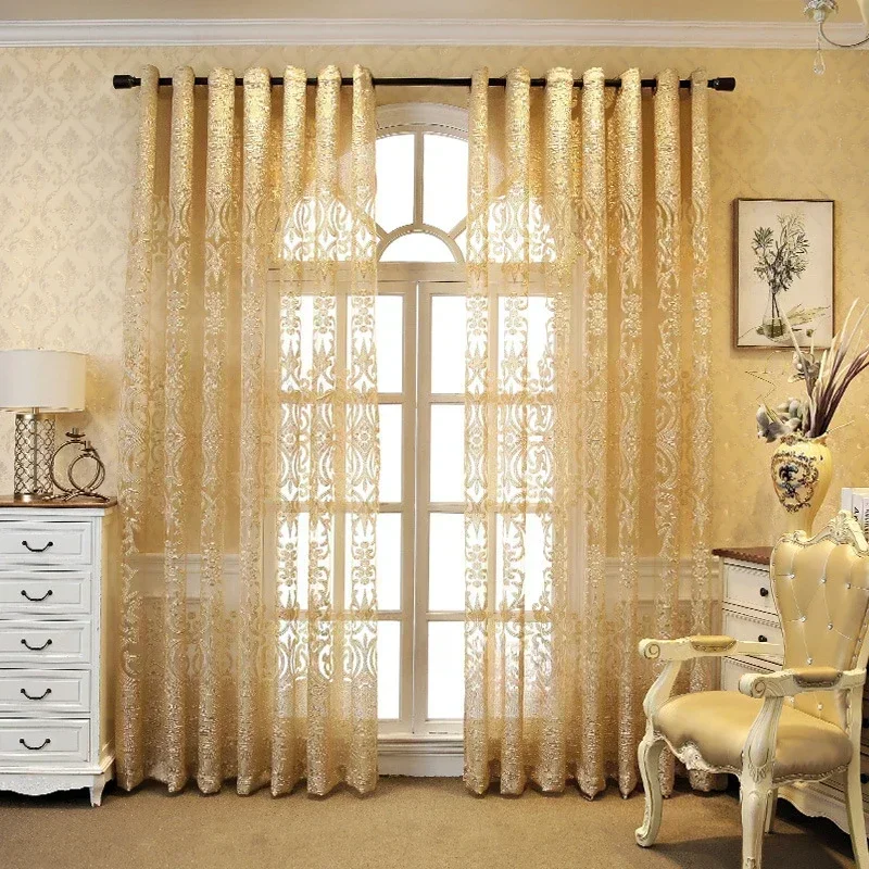 Simple and Atmospheric Curtains for Living Room Bedroom Dining Room British Luxury Embroidered Curtains Semi Blackout Curtains