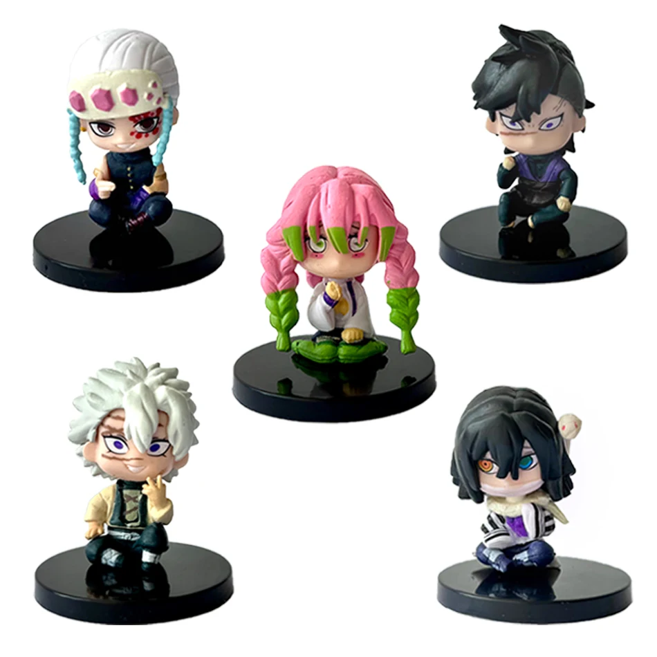 Q Posket Figure Wholesale Demon Slayer Mini Figurine 5Pcs 10Pcs 12Pcs 15Pcs Sets Kimetsu No Yaiba Small PVC Dolls Desktop Decora