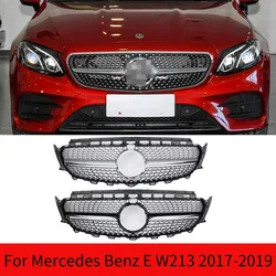 Upgrade Diamond E63 GT Style Front Inlet Hood Grille Bumper Grill For Mercedes Benz E W213 C238 A238 2017-2019 E300 E200 E260