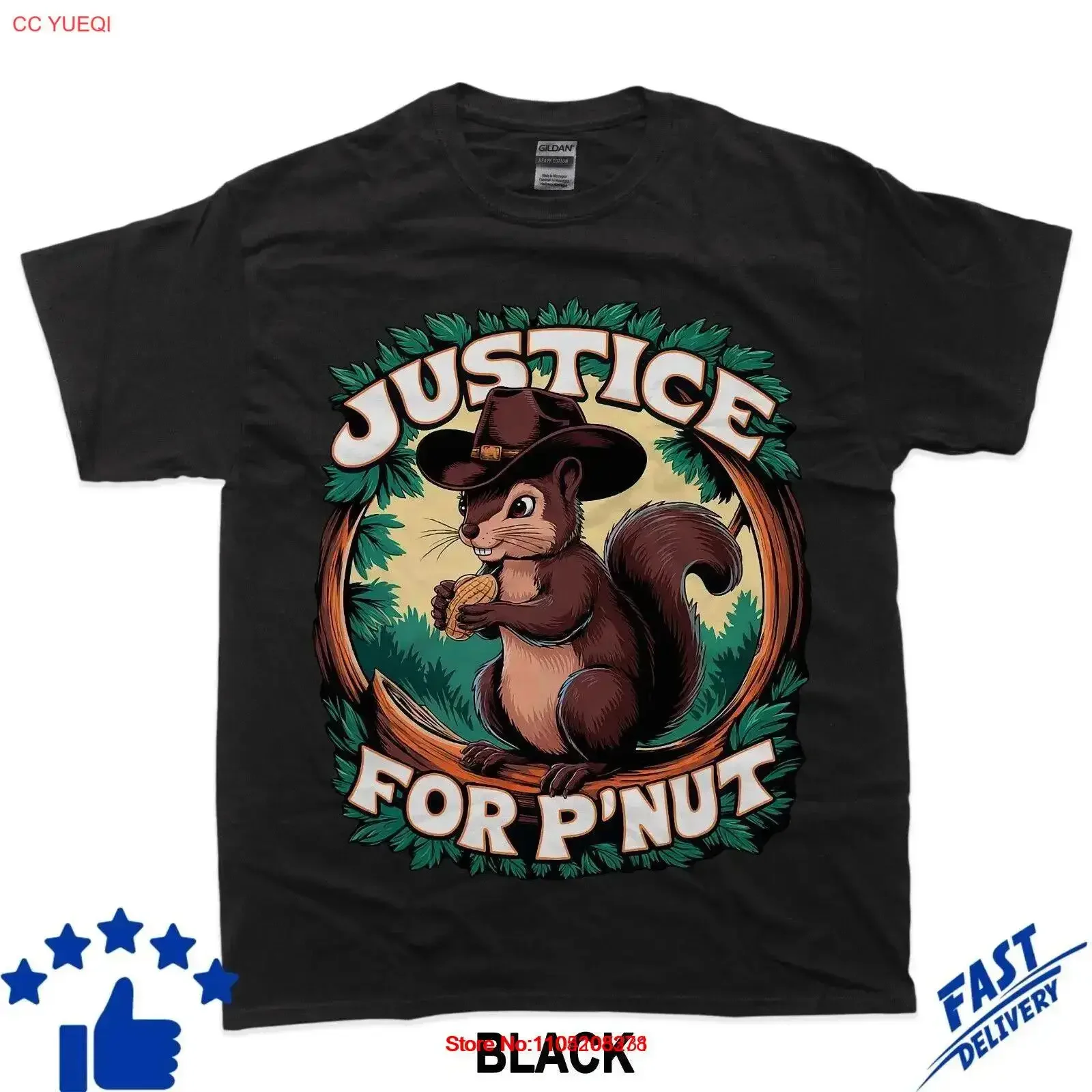 

Justice For P'Nut Cute Peanut The Squirrel Cowboy Hat T Shirt vintage Washed Casual Comfortable Stylish Unisex Stretched