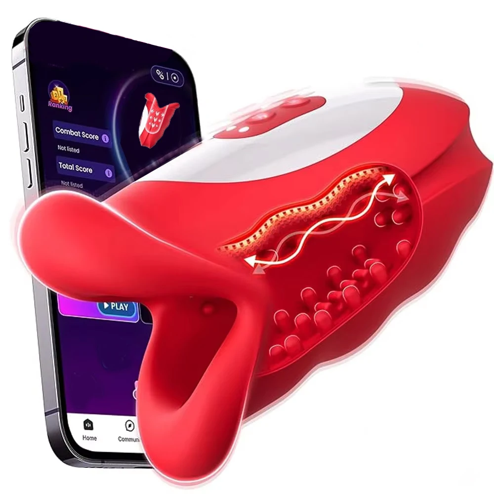 APP Male Masturbator Sex Toys for Men Penis Training Vibrator Waving Sucking Sex Machine Glans Trainer Cock Vibrating Stimulator