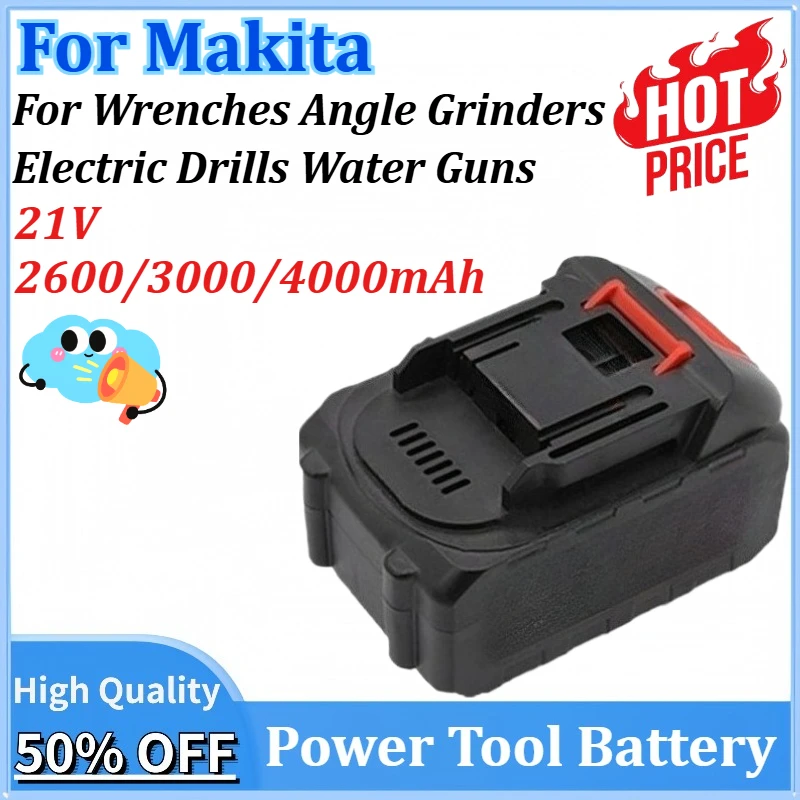 

New 21V 2600/3000/4000mAh Rechargeable 10 Battery Cells Cordless Electric Power Tool Battery for Makita Tool Replacement Battery