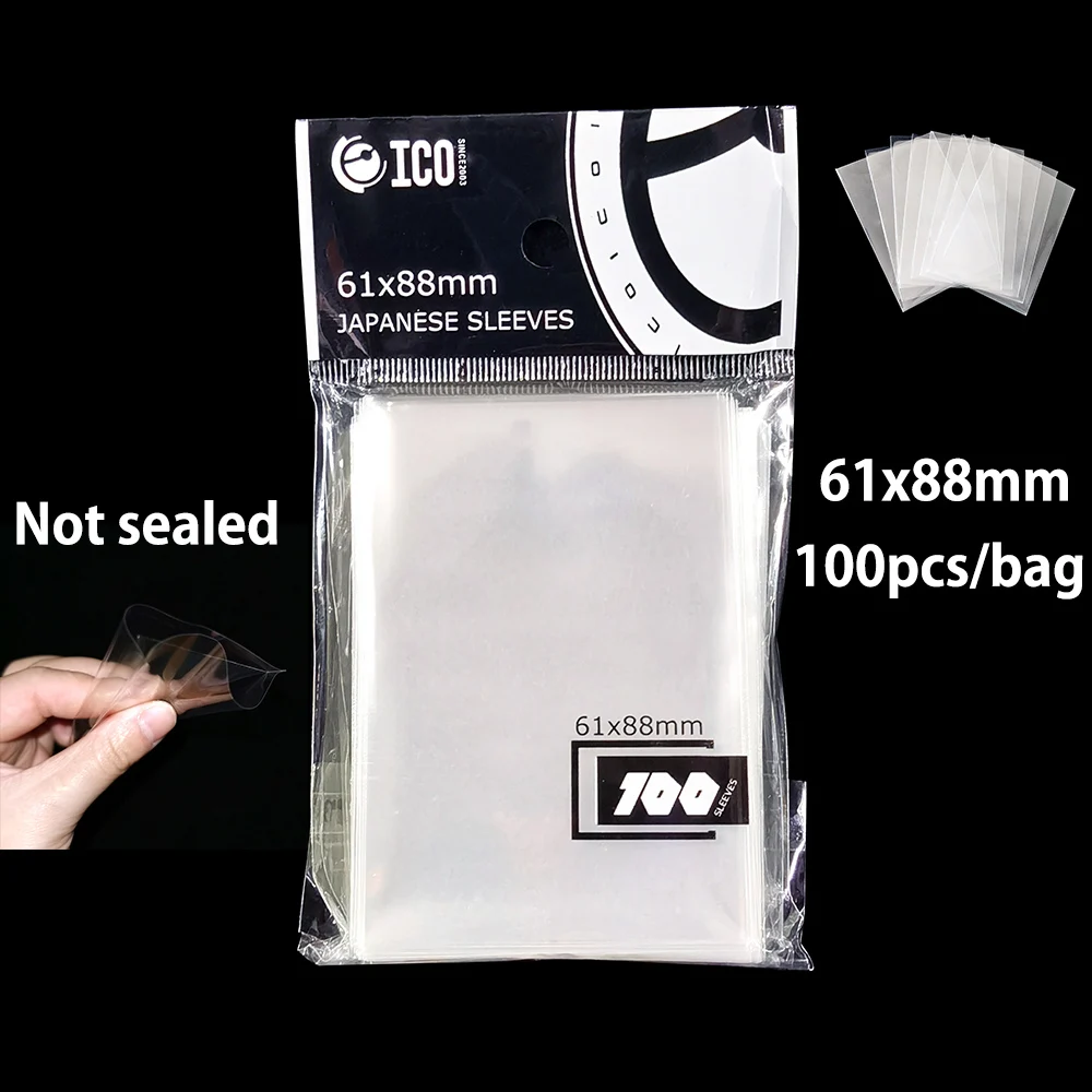 100pcs/lot Clear Card Sleeve Perfect Fit Card Sleeve Card Protector Perfect Size Magic PKM Yugioh Inner Card Sleeves NO PVC