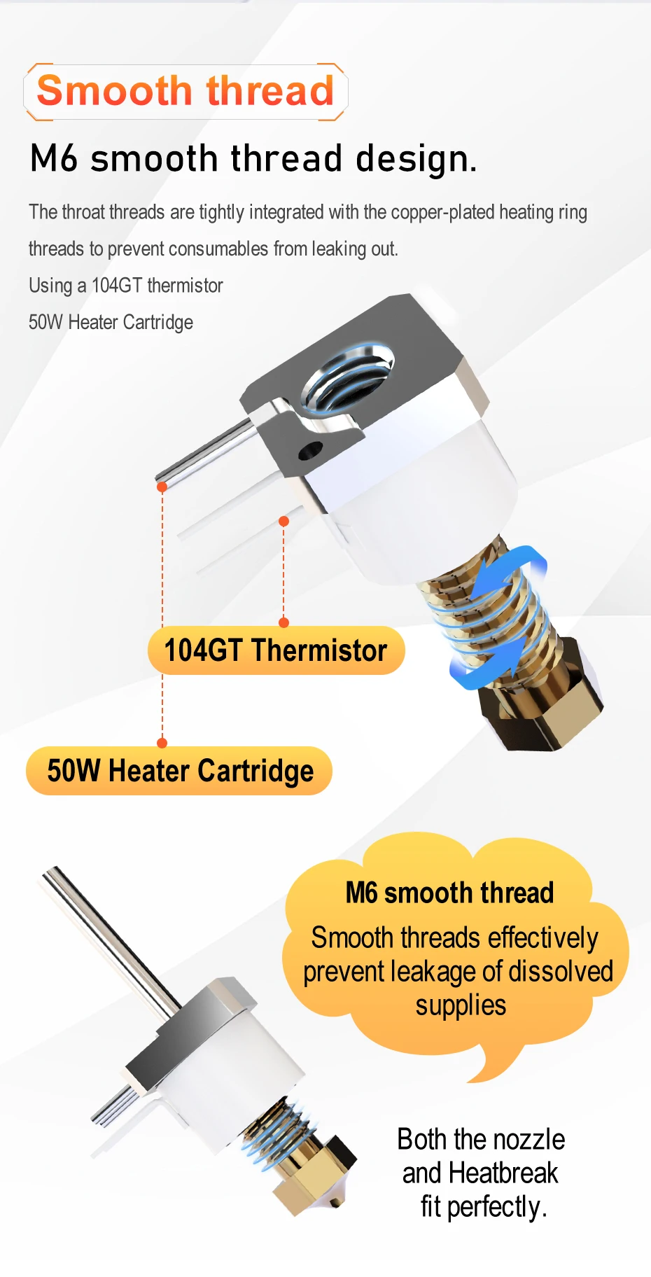 Trianglelab TCHC TR6 Hotend Keramik-Heizkern TUN Düse Schnelle Erwärmung Hoher Durchfluss für Ender3 Pro CR-10 CR-10S 3D-Drucker – Detail 4
