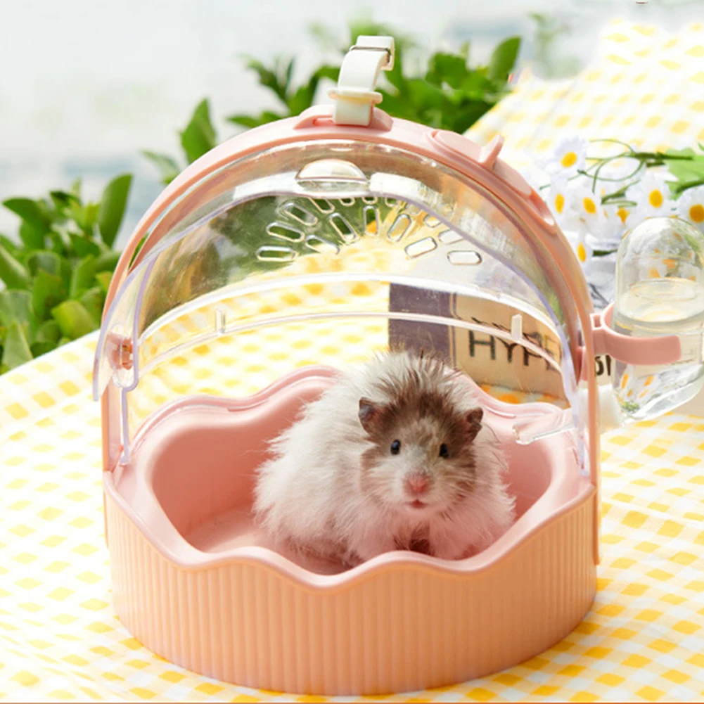 

Hamster Carrier Small Pet Guinea Pig Carrier Bag Portable Hamster Travel Cage With Ventilation Holes Water Bottle Shoulder Strap