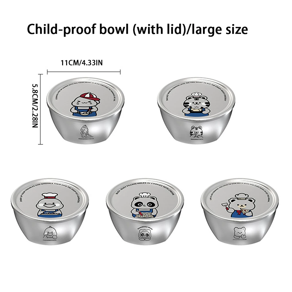 Stainless Steel Children Bowl Cartoon School Season Cartoon Children Bowl 304 Stainless Steel type+4