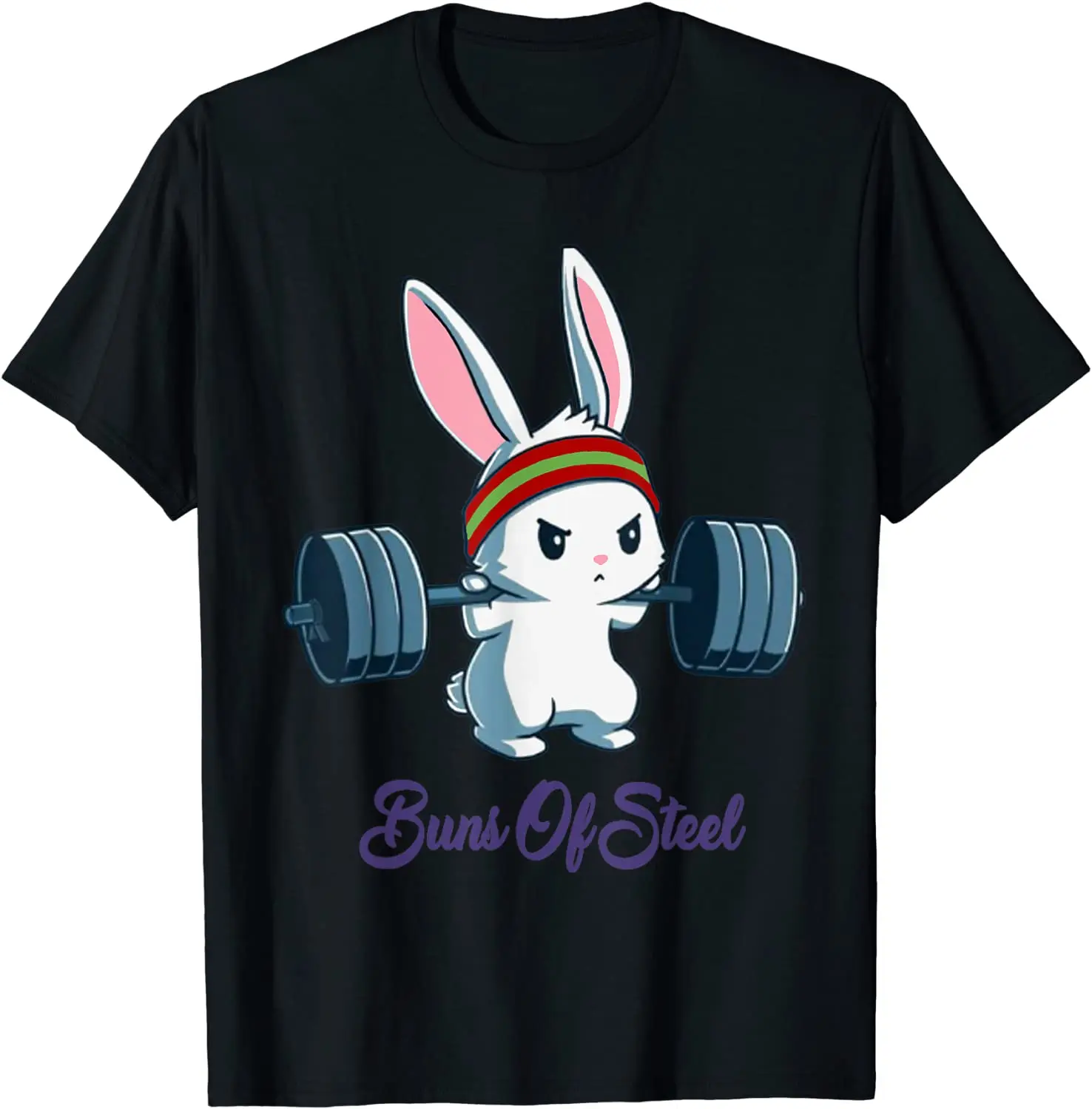 Buns Of Steel Fitness Bunny Lover Workout T-Shirt Cotton Funny Tops Shirts Funny Men's T Shirts Personalized