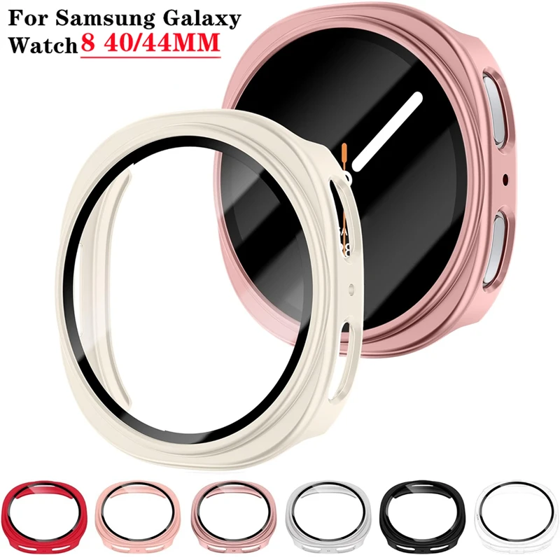 

Tempered Glass+Case for Samsung Galaxy Watch 8 accessories All-around hard PC Bumper Frame Screen Protector 44MM 40MM Cover