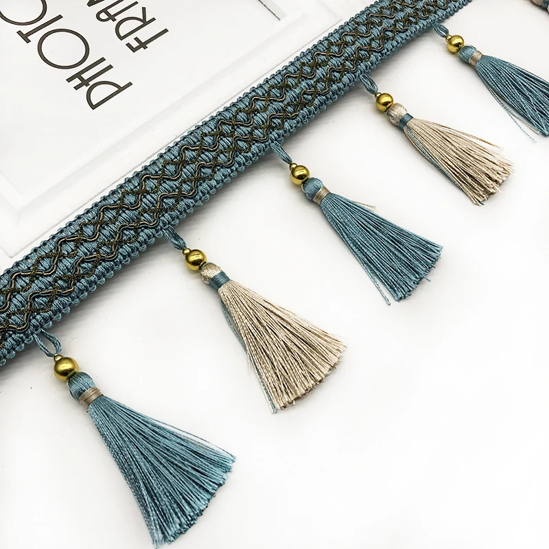 11.5 Meters Lace Fabric Tassel Fringe Trim Crystal Beaded Tassels Lace for DIY Sewing Fabric Curtain Accessories Lace Decoration