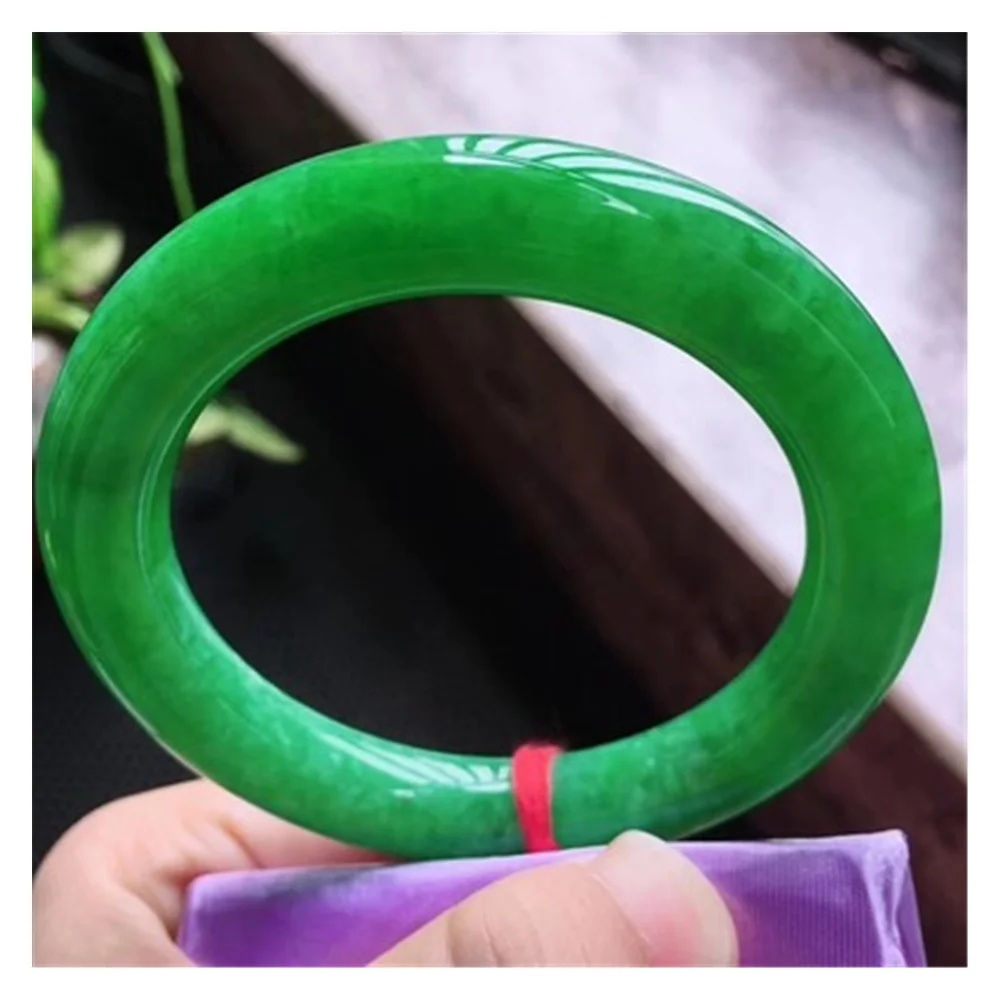 

Emerald Myanmar Jadeite Bangle Genuine Natural Green Round Bar Real Jade Hand Ring Bracelet Jewelry Holiday Gift