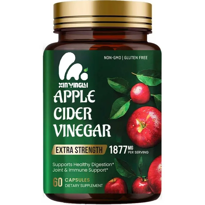 

Apple Vinegar Capsules ACV Supplement 1877mg contains vitamin D3, zinc - supports intestinal, digestive, immune health support
