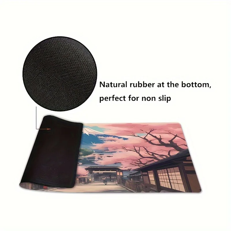 Mount Fuji Large Mouse Pad, Natural Rubber, Durable Stitched Edges, Anti-Slip Desk Mat, Learning Accessories