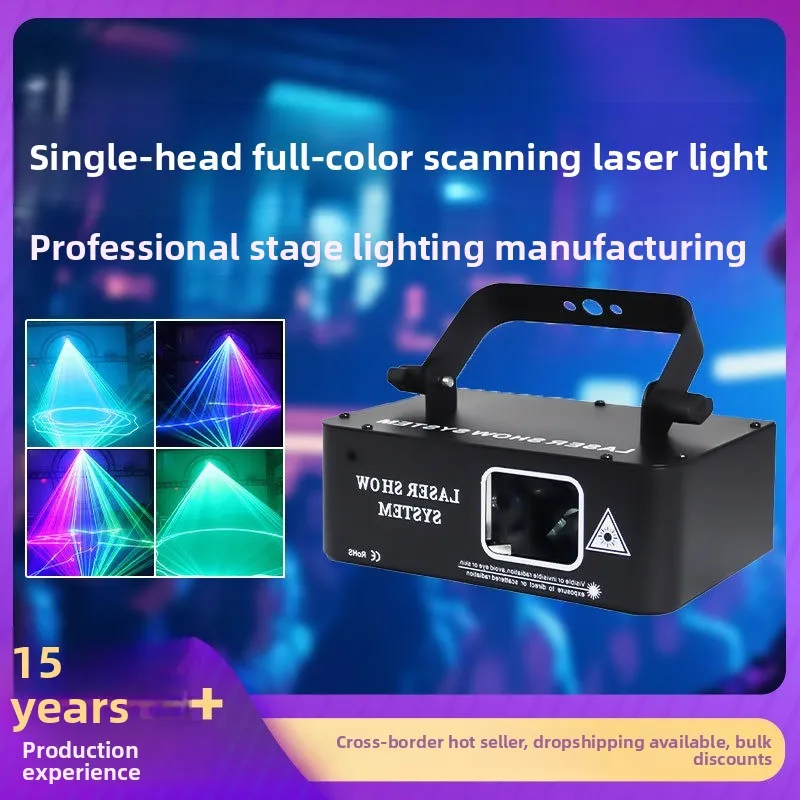 

Single Head Full-Color Scanning Laser Light, RGB Beam Stage Lamp for DJ Bar KTV Party