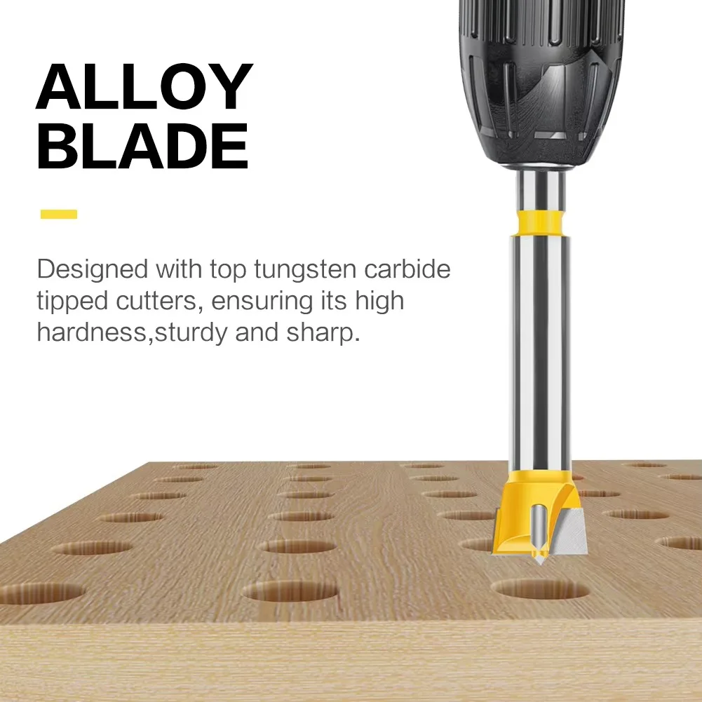 1PC 15mm-20mm Forstner Tips Woodworking Tools Hole Saw Cutter Hinge Boring Drill Bits Round Shank Carbide Cutte