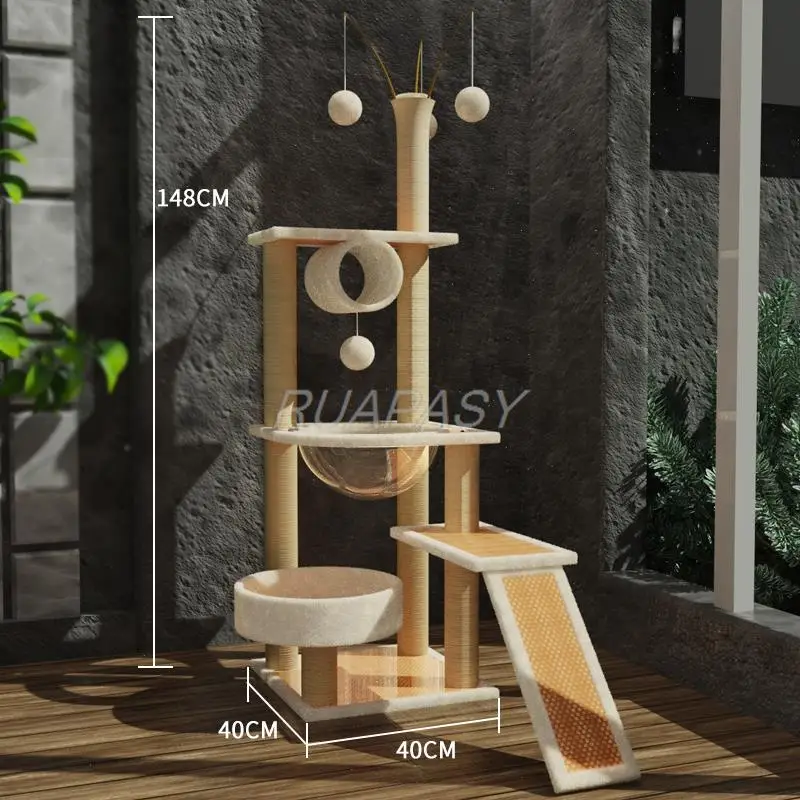 Imagem -03 - Multi-nível Cat Tree Shelf Jumping Platform Post Condo Cozy Perch Nest Scratcher Tower Escalada Coçar