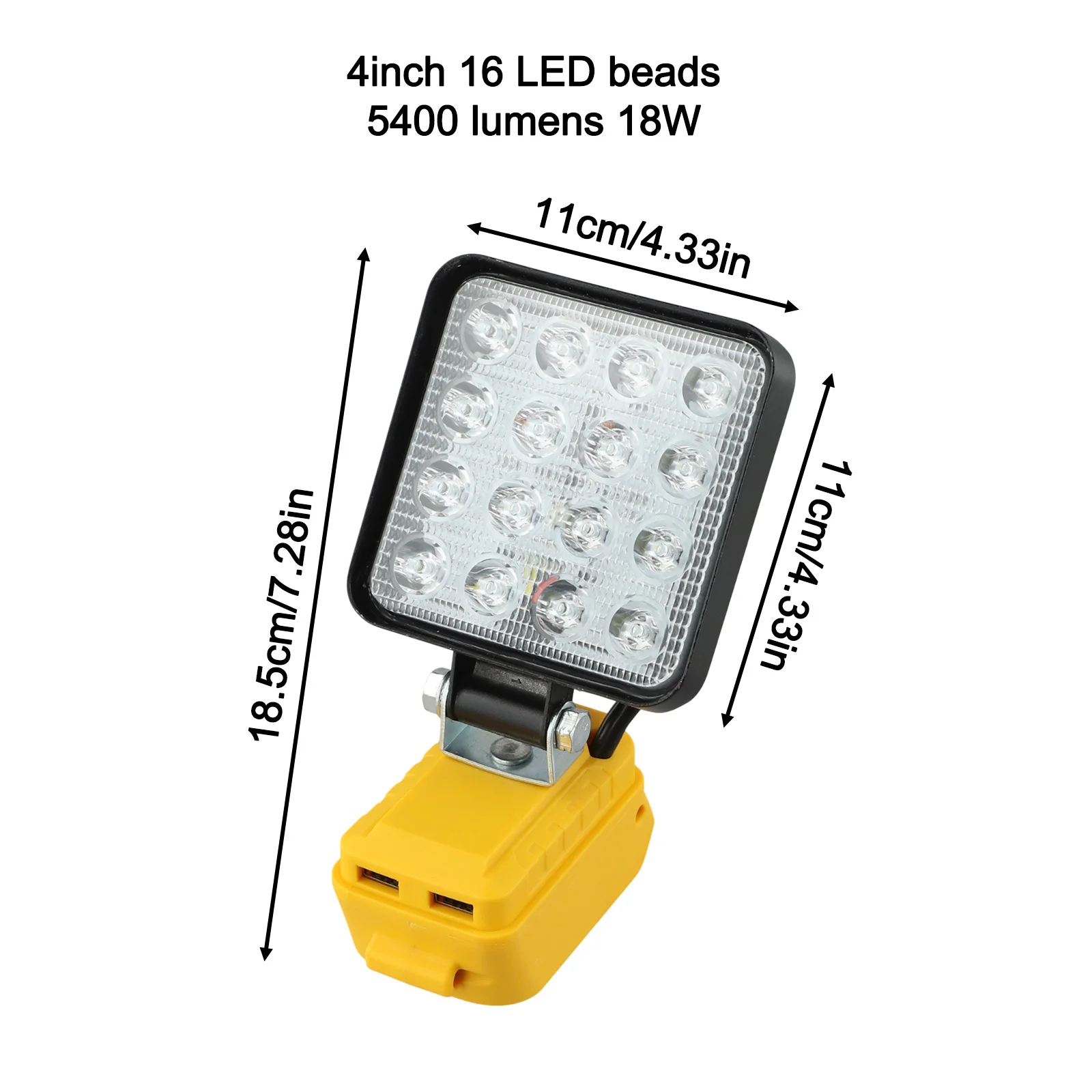 

Multi Directional LED Work Light Powered by For 20V Battery Features Two USB Ports for Convenient Device Charging