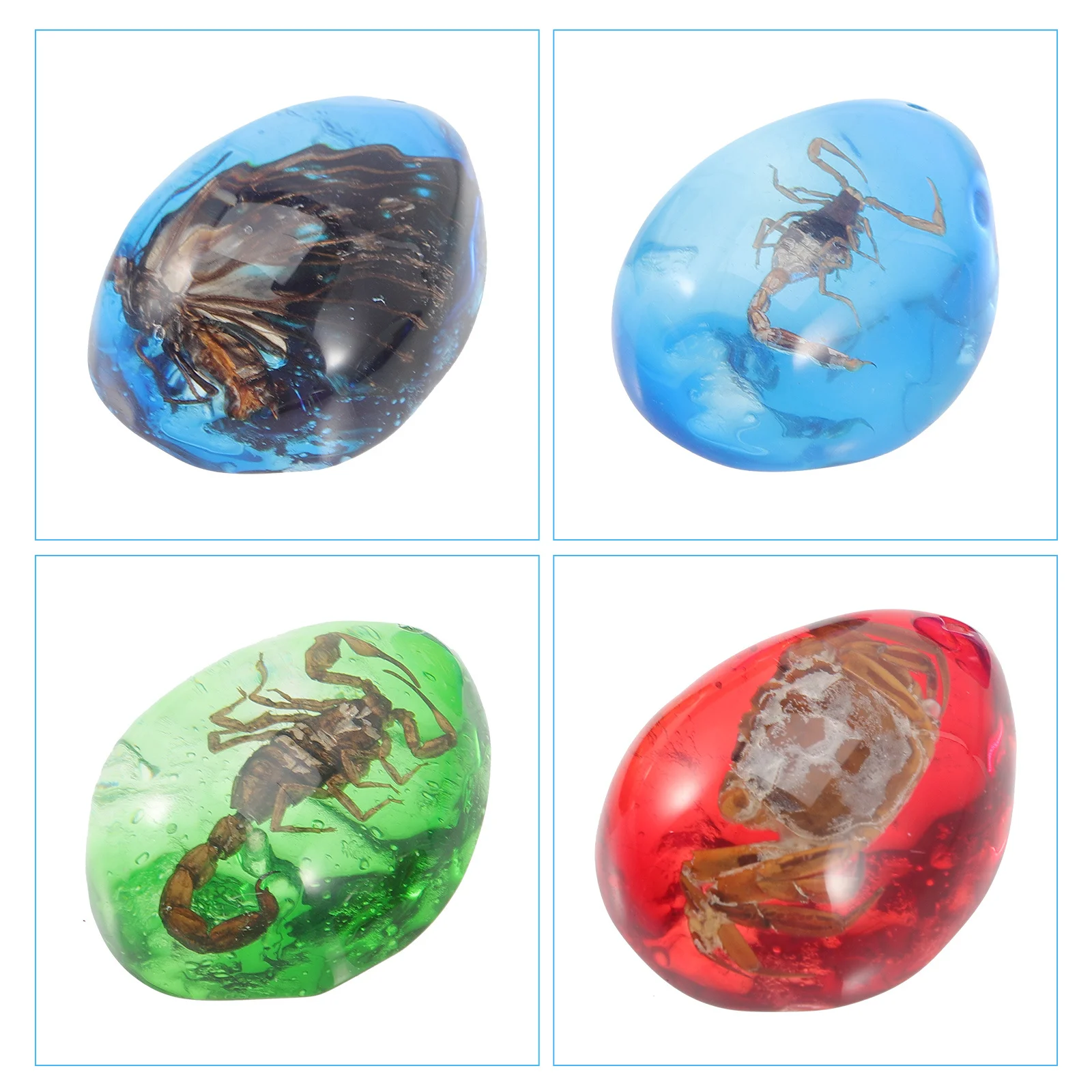 

4 Pcs Insect Pendant Resin Amber Craft Specimen Artificial Decorative Decoration