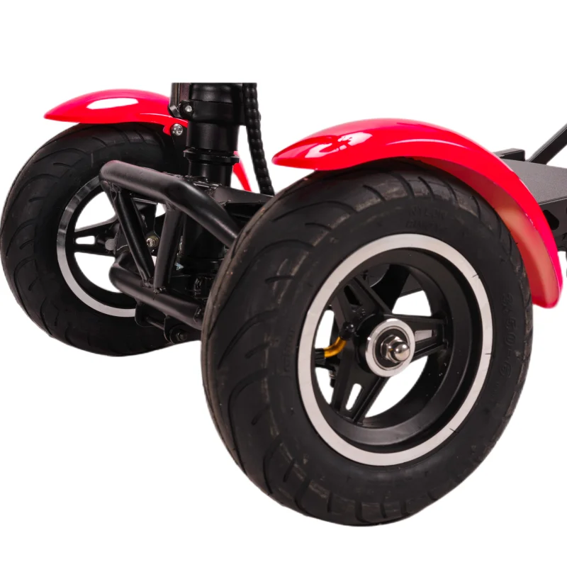 4-Rad-Golf-Elektroroller für Erwachsene, faltbar, Doppelmotor, 250 W x 2, 36 V, 10-Zoll-Reisemobilitätsroller für Senioren mit Taschenständer – Detail 9