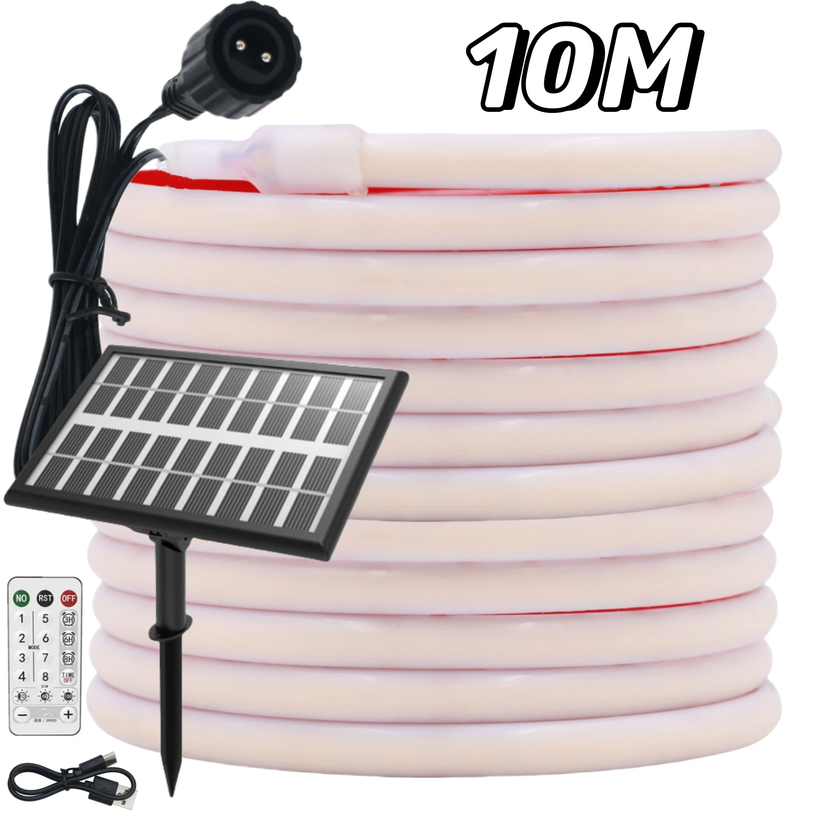 Tiras de neón COB solares, luces LED regulables de 24V, IP68, impermeables para exteriores, 320LDs/M, iluminación lineal RA90, cinta Flexible de alta densidad