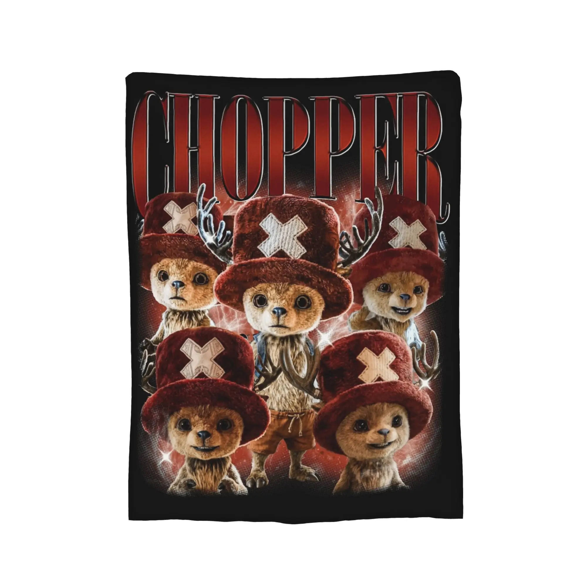 Vintage Tony Tony Chopper Ones Pieces Blanket Flannel Print  Portable Lightweight Thin Throw Blankets for Bed Bedroom Bedspread