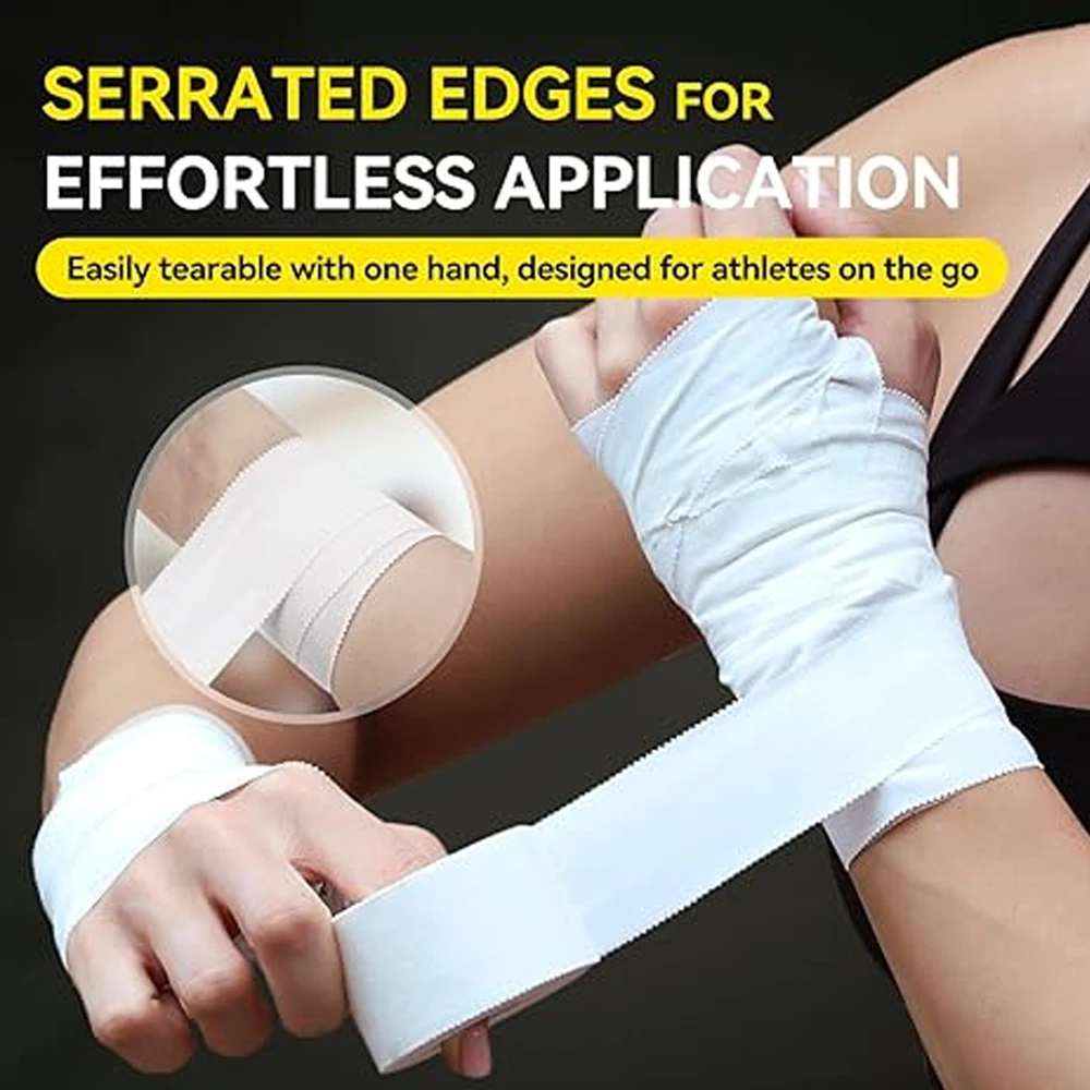4-Rolls Athletic Sports Tape | Very Strong Easy Tear NO Sticky Residue | Best Tape for Athlete & Trainers | Fingers Ankles Wrist image 4