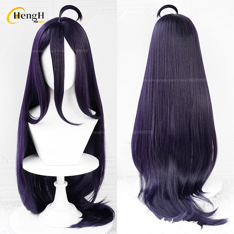 Anime Albedo Synthetic Wig, Long Dark Purple Cosplay