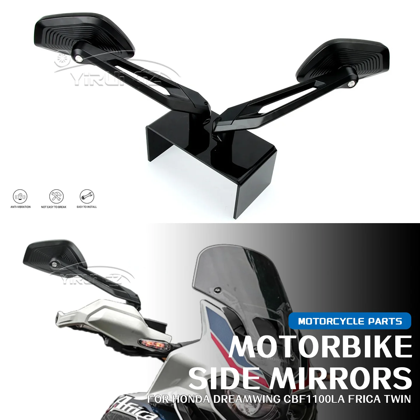 

FOR HONDA DREAMWING CBF1100LA FRICA TWIN Motorbike Side Mirrors NEW CNC aluminium Motorcycle Left And Right Rearview Mirrors